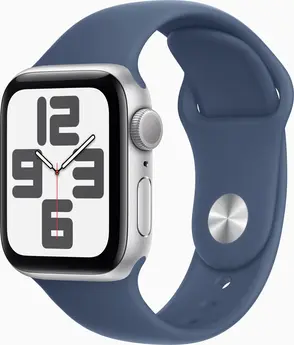Apple Watch SE (2022) (GPS) 40mm silver with sport wristlet S/M Denim