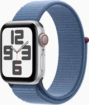 Apple Watch SE (2022) (GPS + cellular) 40mm silver with Sports Loop winterblau
