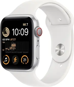 Apple Watch SE (2022) (GPS + cellular) 40mm silver with sport wristlet white