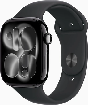 Apple Watch Series 11 (GPS) 46mm aluminium diamond black with sport wristlet M/L black