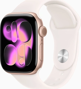 Apple Watch Series 11 (GPS) 42mm aluminium rose gold with sport wristlet M/L blassrosa