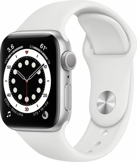 Apple Watch Series 6 (GPS) 40mm aluminium silver with sport wristlet white