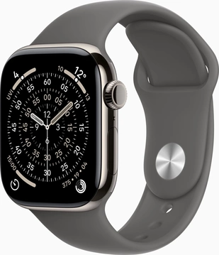Apple Watch Series 11 (GPS + cellular) 42mm Titan natural with sport wristlet M/L stone grey