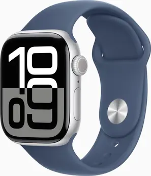 Apple Watch Series 10 (GPS + cellular) 42mm aluminium silver with sport wristlet S/M Denim
