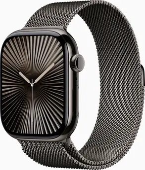 Apple Watch Series 10 (GPS + cellular) 46mm Titan slate with Milanaise-Wristlet M/L slate