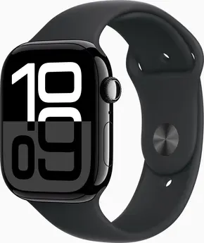 Apple Watch Series 10 (GPS) 46mm aluminium diamond black with sport wristlet M/L black