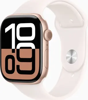 Apple Watch Series 10 (GPS + cellular) 46mm aluminium rose gold with sport wristlet M/L blassrosa