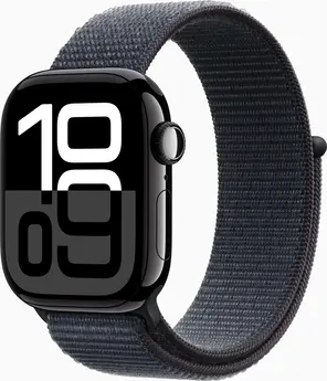 Apple Watch Series 10 (GPS) 42mm aluminium diamond black with Sports Loop ink
