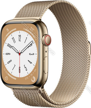 Apple Watch Series 8 (GPS + cellular) 45mm stainless steel gold with Milanaise-Wristlet gold 