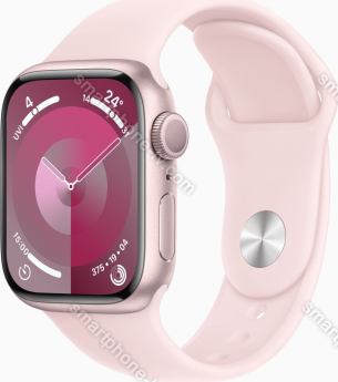 Apple Watch Series 9 (GPS) 41mm aluminium rose red with sport wristlet M/L light pink 
