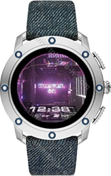 Diesel On Axial silver with Denimarmband blue 