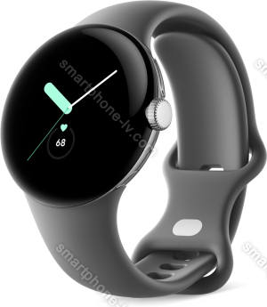 Google pixel Watch (LTE) polished Silver with sport wristlet Charcoal 