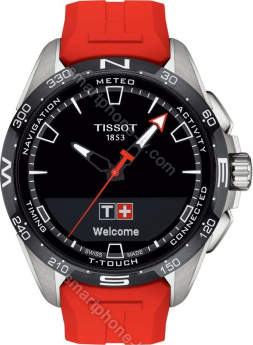 Tissot T-Touch Connect solar black/silver with rubber bracelet red 
