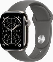 Apple Watch Series 11 (GPS + cellular) 42mm Titan natural with sport wristlet S/M stone grey