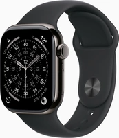 Apple Watch Series 11 (GPS + cellular) 42mm Titan slate with sport wristlet S/M black