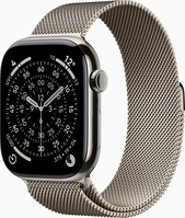 Apple Watch Series 11 (GPS + cellular) 46mm Titan natural with Milanaise-Wristlet S/M natural