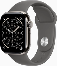 Apple Watch Series 11 (GPS + cellular) 42mm Titan natural with sport wristlet M/L stone grey