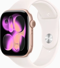 Apple Watch Series 11 (GPS) 46mm aluminium rose gold with sport wristlet M/L blassrosa