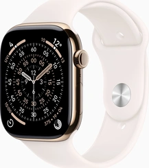 Apple Watch Series 11 (GPS + cellular) 46mm Titan gold with sport wristlet M/L blassrosa