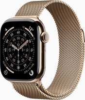 Apple Watch Series 11 (GPS + cellular) 42mm Titan gold with Milanaise-Wristlet gold