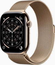 Apple Watch Series 11 (GPS + cellular) 46mm Titan gold with Milanaise-Wristlet S/M gold