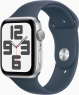 Apple Watch SE 2022 (GPS) 44mm silver with sport wristlet S/M sturmblau