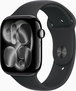 Apple Watch Series 11 (GPS) 46mm aluminium diamond black with sport wristlet M/L black