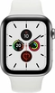 Apple Watch Series 5 (GPS + Cellular) 44mm Stainless Steel Case with White Sport Band