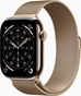 Apple Watch Series 11 (GPS + cellular) 46mm Titan gold with Milanaise-Wristlet S/M gold