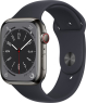 Apple Watch Series 8 (GPS + cellular) 45mm stainless steel graphite with sport wristlet midnight