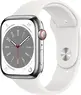 Apple Watch Series 8 (GPS + cellular) 45mm stainless steel silver with sport wristlet white