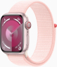 Apple Watch Series 9 (GPS + cellular) 41mm aluminium silver with Sports Loop light pink