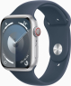 Apple Watch Series 9 (GPS + cellular) 45mm aluminium silver with sport wristlet M/L sturmblau