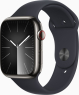 Apple Watch Series 9 (GPS + cellular) 45mm stainless steel graphite with sport wristlet M/L midnight