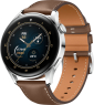 Huawei Watch 3 Classic silver with leather bracelet brown
