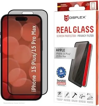 Displex Real glass full cover Privacy для Apple iPhone 15 Pro Max