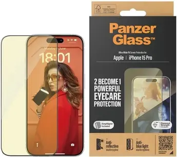 PanzerGlass Eyecare Screen Protection ultra wide Fit with EasyAligner для Apple iPhone 15 Pro