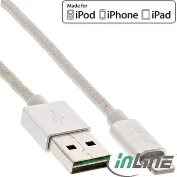 InLine Lightning/USB adapter cable silver/aluminum 1m