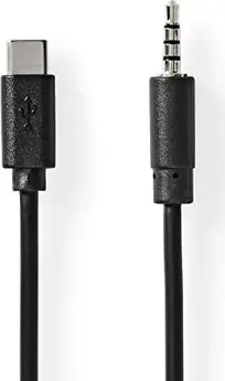 Nedis USB-C adapter USB 2.0 USB-C plug/3.5mm plug nickel-plated 1.00m black