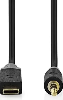 Nedis USB-C adapter USB 2.0 USB-C plug/3.5mm plug gold-plated 1.00m black