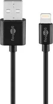 Wentronic Goobay Lightning/USB-A charging and sync cable 1.0m Retail Polybag black