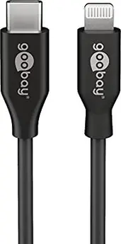 Wentronic Goobay Lightning/USB-C charging and sync cable 1.0m Retail Box black