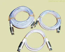 4smarts USB-C to USB-C cable PremiumCord 60W 0.5m/1.5/3mm white/silver, 3-pack