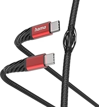Hama кабель для зарядки extreme USB-C/USB-C 1.5m нейлон black/red