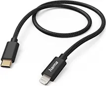 Hama charging cable fabric USB-C/Lightning 1.5m nylon black