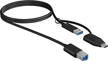 RaidSonic USB Type-B to Type-A & Type-C cable cable length 1m