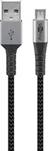 Wentronic micro USB-B/USB-A textile cable with metal plugn 0.5m grey/silver
