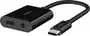 Belkin RockStar 3.5-mm-jack-audio- and USB-C-charging adapter black