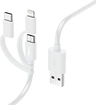 Hama 3in1 Multi-кабель для зарядки USB-A - micro USB USB-C and Lightning 1m white