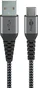 Wentronic USB-C to USB-A textile кабель with metal plugn 1.0m grey/silver